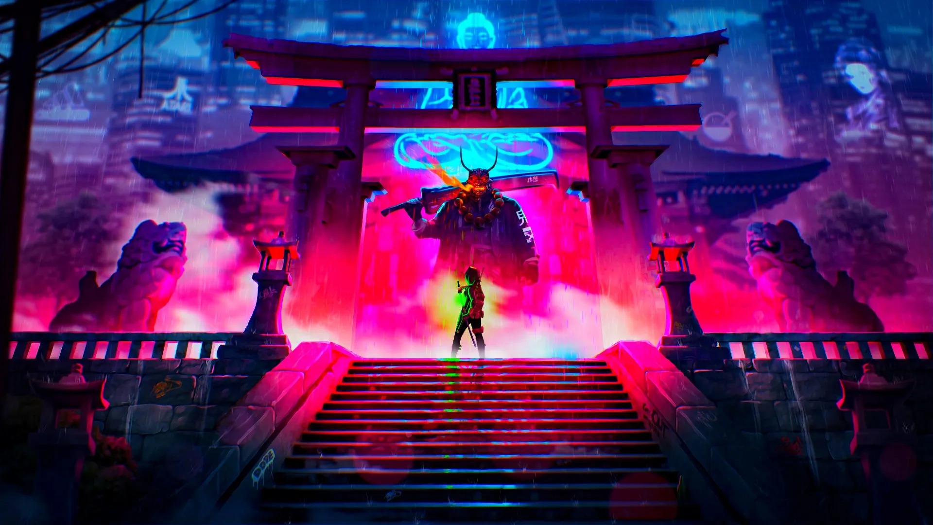 赌博游戏赛博都市夜景 - 飞驰娱乐